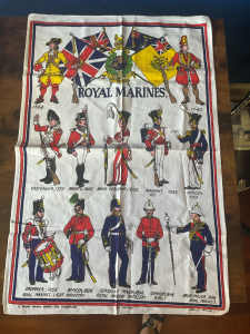 Vintage Royal Marines Tea Towel