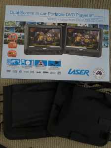 Free Laser Dual Screen in car portable DVD player