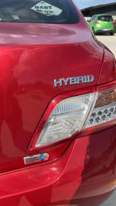 2010 Toyota camry hybrid Red sedan