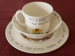 Vintage Disney Royal Doulton Winnie The Pooh: Plate, Bowl & Cup Set