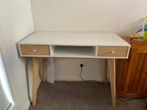 Timber and White Student Desk