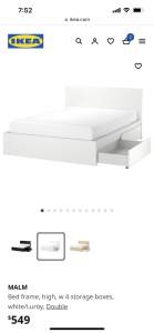 IKEA Malm Double Bed Frame