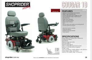 Power wheelchair Couger 14 with car ramps !!!!!