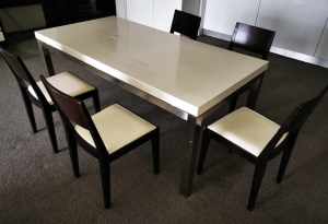 Dining table with 5 chairs Used 180cm L 90cm W 76cm H