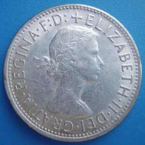 1954 Australia Florin Silver Coin Royal Visit Queen Elizabeth II
