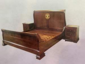 Wanted: Bespoke solid Western Australian Jarrah with burl inlay King size bed