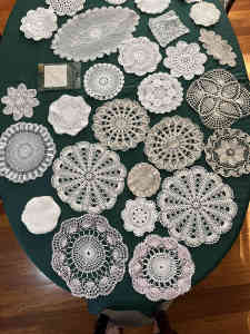 Vintage handmade crochet doilies