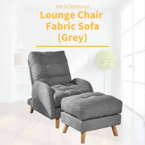 Fabric Lounge Chair with Ottoman, Adjustable Recline, 3 colours