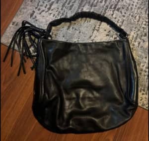 Black Oroton hobo bag with tassel zip $60