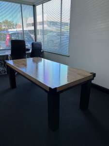Imitation Wood 8 Person Dining Table