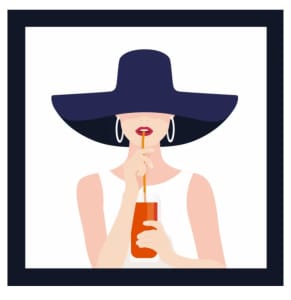 APEROL GIRL | CANVAS WALL ART | READY TO HANG | 100cm by 100cm