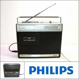 Vintage PHILIPS RR222 Portable 15x Transistors Radio Cassette Boombox