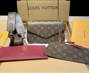 New Louis Pochette Vuitton Felicie Bag monogram canvas chain wallet