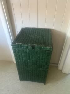 nice cane green washing basket for laundry reduced to sell 
