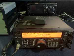 Amateur Radio Kenwood TS-570S 160 to 6M transceiver. MARS cap mod.