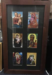 6 Images of Madonna & Child in a large handmade frame - artwork
