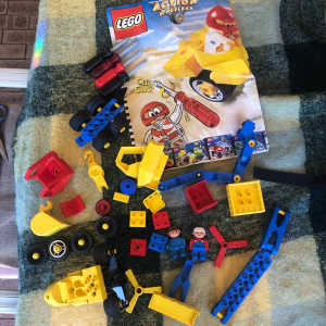 VINTAGE Duplo Lego Toolo Action Wheelers 1990s 4 tools 44 pieces 2 Fig