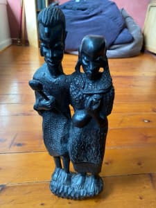 African hardwood couple sculpture