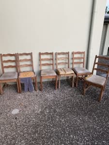 Hardwood chairs x6