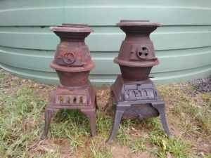 Two pot belly stoves