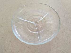 glass serving plate with dividers