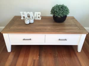 Refurbished solid timber coffee table