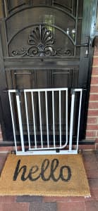 White metal safety gate