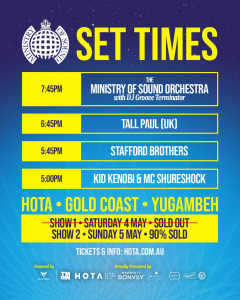 Ministry of Sound Clasical Gold Coast May 5 - 1 x VIP Kracken Tickets