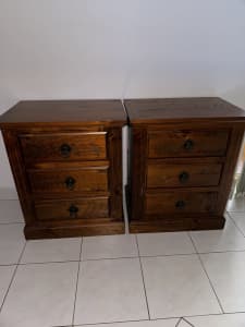 2 x wooden bedside tables