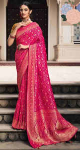 Beautiful silk saree with heavy dupatta. 