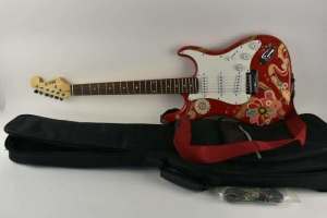 Mercury Red/Gold/Floral Electric Guitar. Great Condition. Ermington