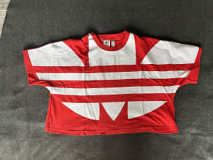 Adidas crop t-shirt Top new Red