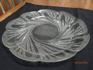 Beautiful Glass Serving Platter (Swirly Whirlpool)