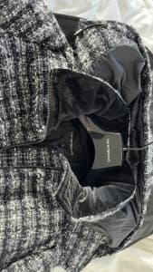 Brand NEW-Emporio Armani Tweed Blouson Jacket in black/white