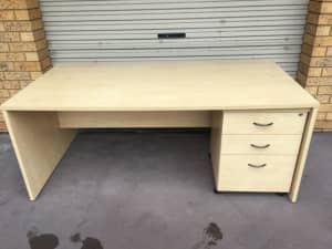 Large desk and matching side drawers