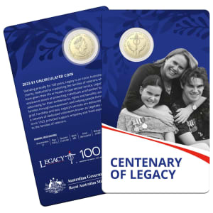 Royal Australian Mint 2023 $1 Centenary of Legacy Unc Coin Carded