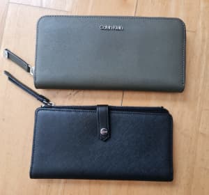 2 Brand New Calvin Klein Saffiano Leather Wallets