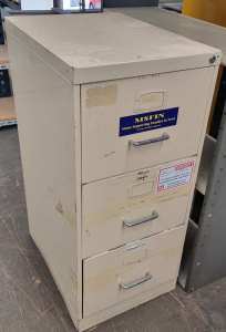 3 Drawer Metal Filing Storage Cabinet - 1015H x 455L x 620D