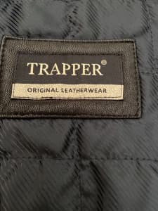 Mens antique trapper leather jacket 