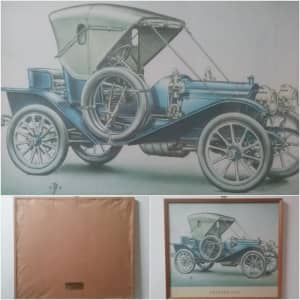 Vintage Packard 1909 Framed Print,Vintage Automobile Print,Vintage Car