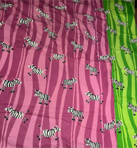 Children’s Zebra cartoon print single bed duvet sets x 2