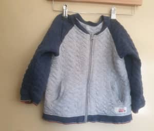 Pure baby quilted warm zip up boys jacket size 3