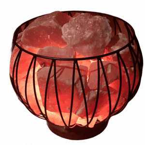 Himalayan White Salt Lamp - Pumpkin Cage
