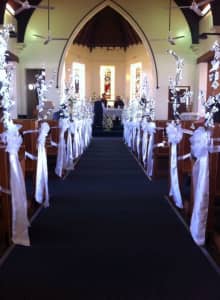 Wedding decoration - blossoms for church pews/centrepiece