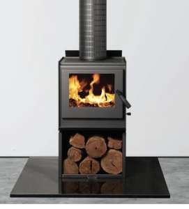 Coonara Radiant WoodHeater fireplace with Stacker & Trivet