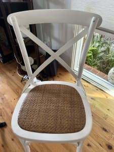 White Cross Back Dining Chair