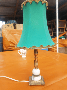 Brass and marble side table lamp mid century