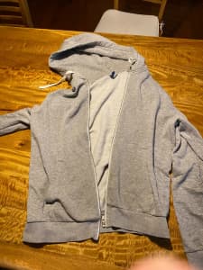 Size Large, Grey Zip Up Jacket with hoodie 