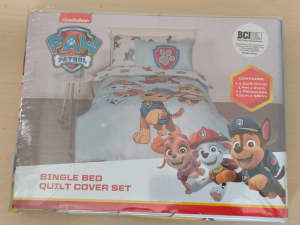 New in packet Paw Patrol Single Bed Quilt Cover Set design 1