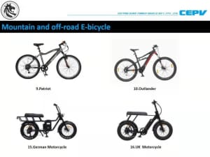 Range of sport E-Bikes EMTB E-Fat tire bikes